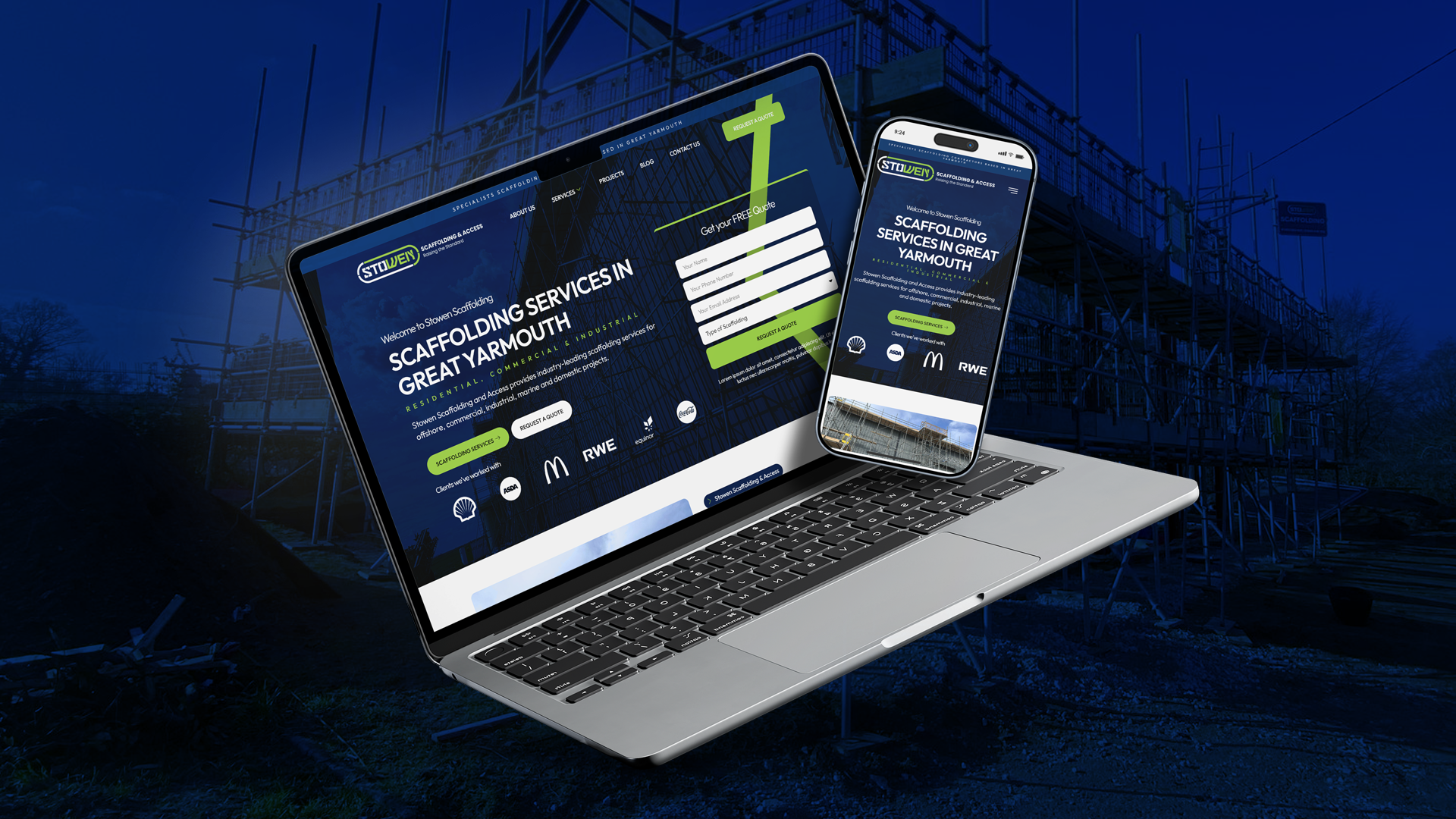 Stowen Scaffolding website design